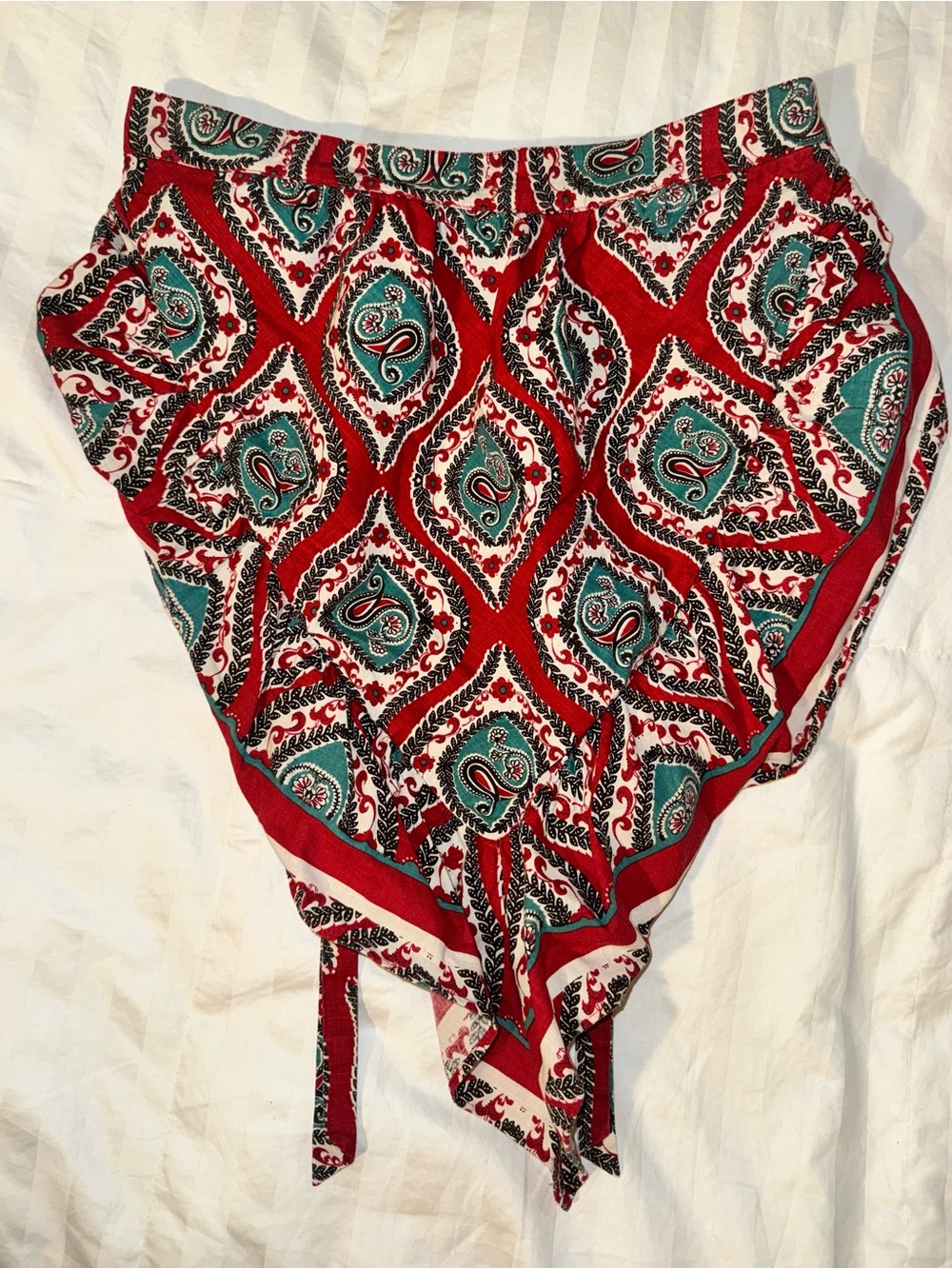 Free People Paisley Hanker-chief Open Back Top